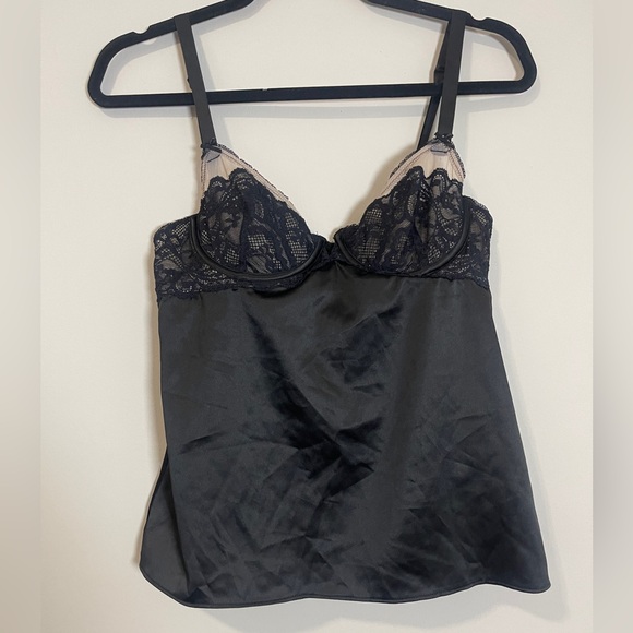 Victoria's Secret Cami Size 36B Black Lace Top Lingere Coquette - Picture 1 of 11